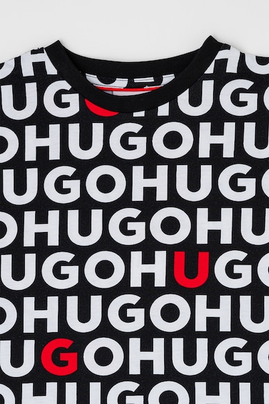 HUGO Раирана тениска с лого Момчета