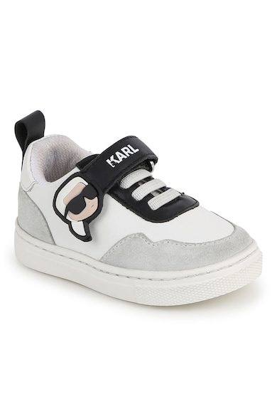 KARL LAGERFELD KIDS Кожени спортни обувки с велкро Момичета