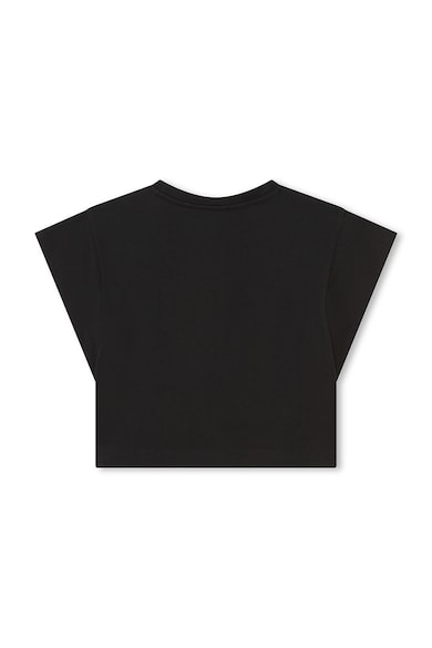 KARL LAGERFELD KIDS Tricou crop din bumbac cu strasuri Fete