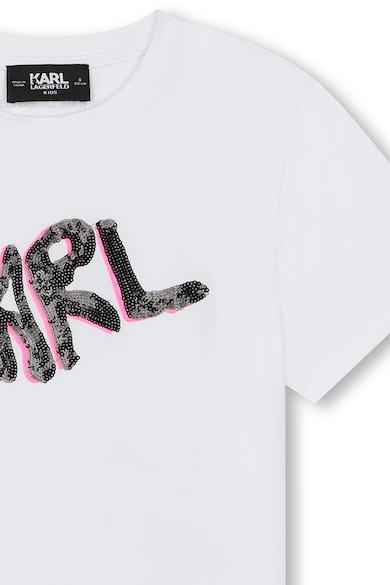 KARL LAGERFELD KIDS Тениска с модал и лого от пайети Момичета