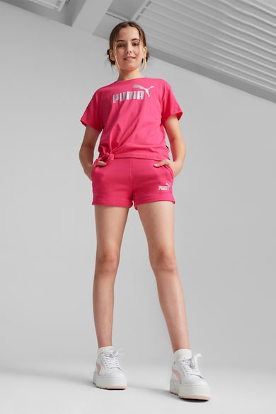 Puma Tricou de bumbac cu imprimeu logo si detaliu innodat Fete