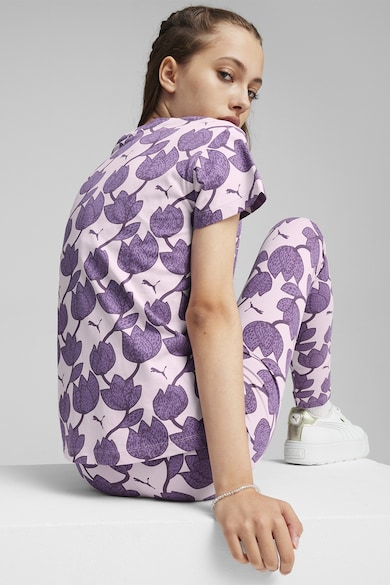 Puma Тениска Essential с глорална щампа и лого Момичета