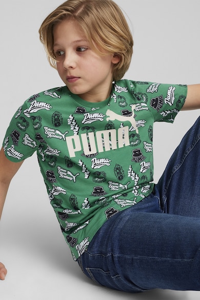 Puma Тениска с овално деколте и лого Момчета