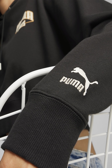 Puma team For The Fanbase kapucnis crop pulóver ejtett ujjakkal női