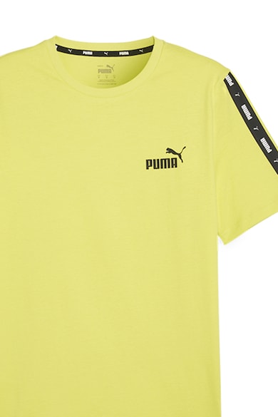 Puma Tricou cu decolteu la baza gatului si benzi logo Essentials+ Barbati