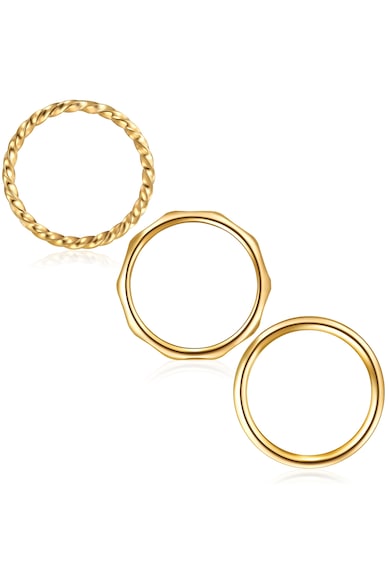 Eastside Set de inele placate cu aur de 14K - 3 piese Femei