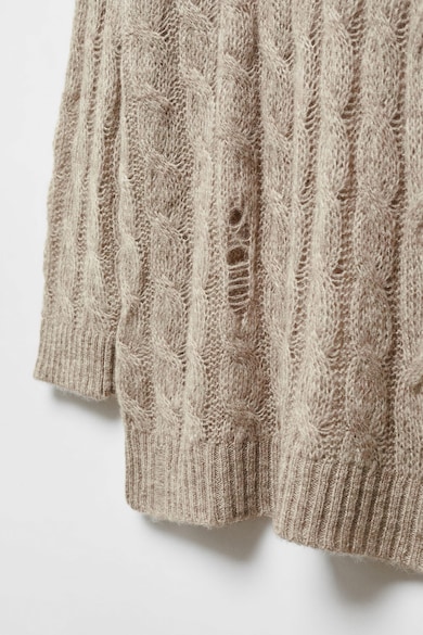 Mango Дълъг пуловер Home с плетка осморка Жени