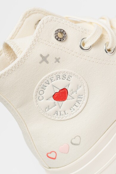 Converse Flatform vászoncipő szívecskés mintával női