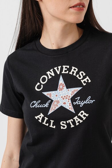 Converse Tricou cu model floral si logo Floral Femei