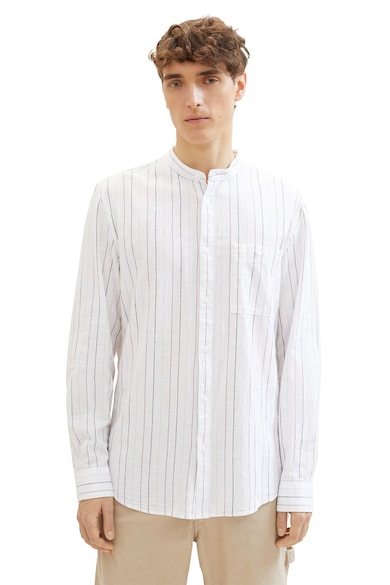 Tom Tailor Раирана памучна риза с малка овална яка Мъже