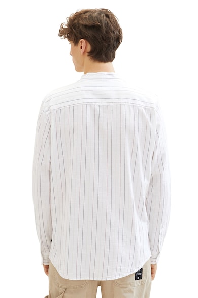 Tom Tailor Раирана памучна риза с малка овална яка Мъже