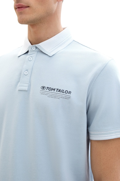 Tom Tailor Pamuttartalmú galléros póló kisméretű logós részlettel férfi