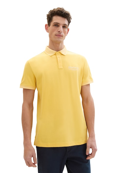 Tom Tailor Pamuttartalmú galléros póló kisméretű logós részlettel férfi