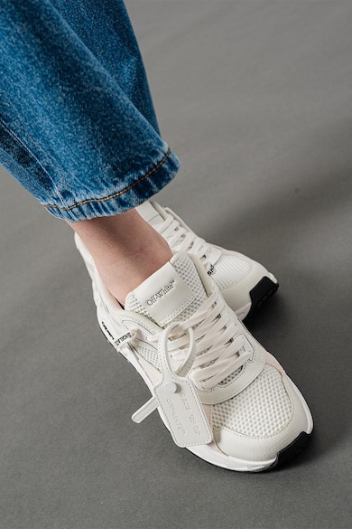 OFF-WHITE Pantofi sport wedge cu insertii din plasa si piele intoarsa Femei