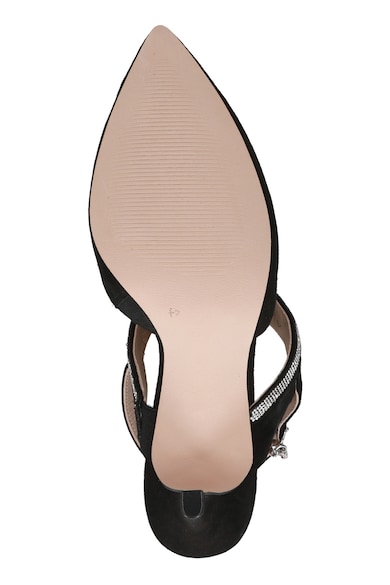 Caprice Pantofi din piele intoarsa cu varf ascutit si aplicatii cu strasuri Femei