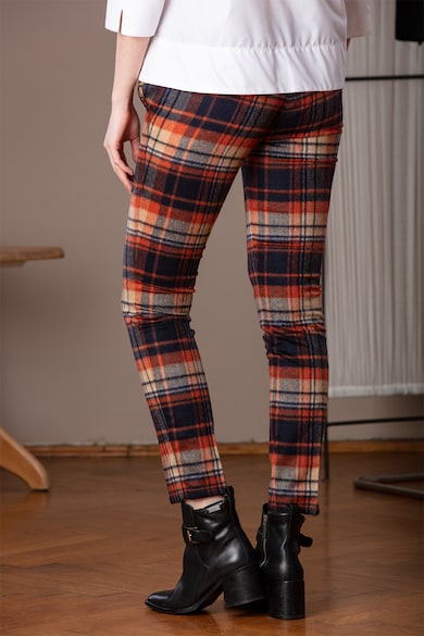 GIORGAL Pantaloni cu croiala conica si model in carouri Yallux Femei