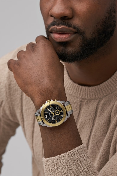 Fossil Двуцветен часовник от неръждаема стомана с хронограф Мъже