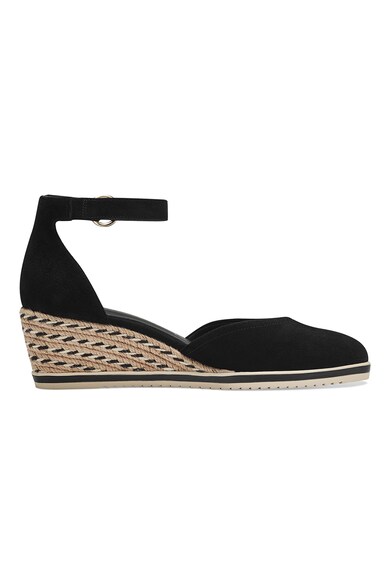 Tamaris Sandale-espadrile wedge de piele intoarsa Femei