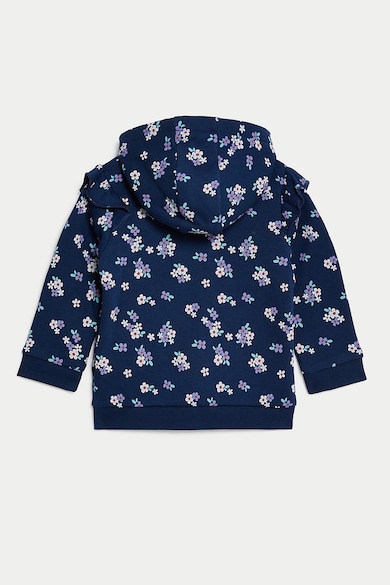 Marks & Spencer Virágmintás cipzáros pulóver kapucnival Lány