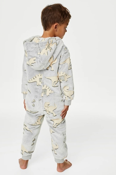 Marks & Spencer Плюшена пижама тип гащеризон с качулка Момчета