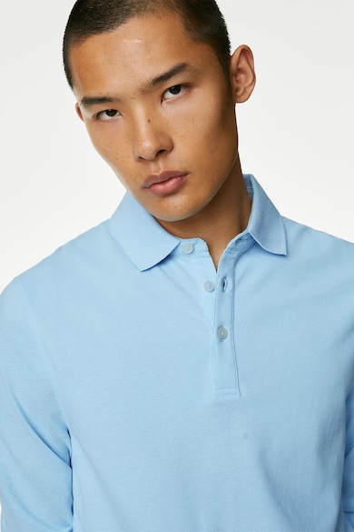 Marks & Spencer Блуза от памучно пике с яка Мъже