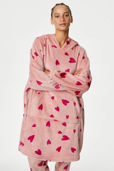Marks & Spencer Bő fazonú szívmintás kapucnis pulóver női