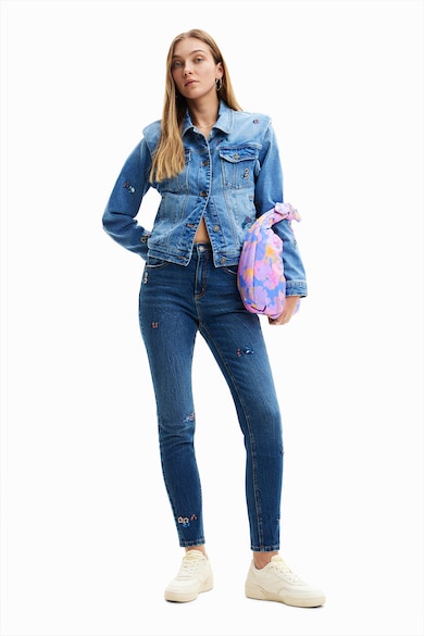 DESIGUAL Blugi slim fit cu detalii brodate Femei