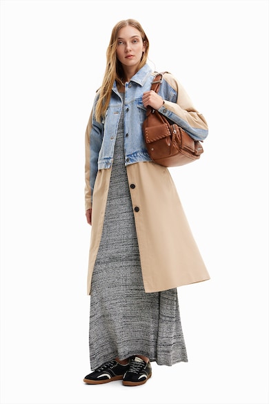 DESIGUAL Trench cu segmente de denim Sherlock Femei