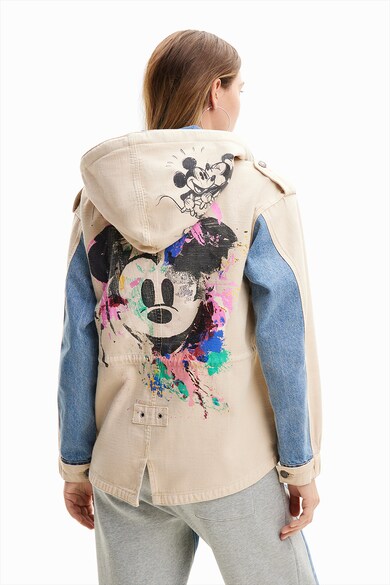 DESIGUAL Mickey egeres kabát farmerpanelekkel és kapucnival női
