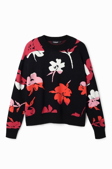 DESIGUAL Уголемен флорален пуловер Жени
