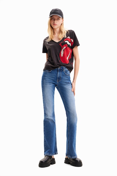 DESIGUAL Tricou cu strasuri The Rolling Stones Femei