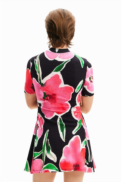 DESIGUAL Bővülő fazonú virágmintás ruha női