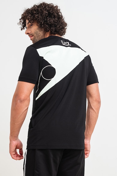 EA7 Тениска с овално деколте и принт на гърба Мъже