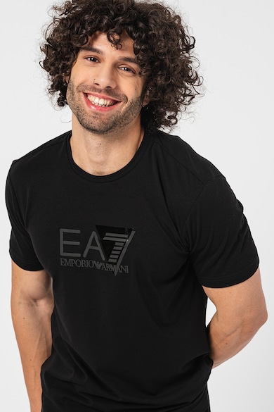 EA7 Tricou din amestec de bumbac cu logo Barbati