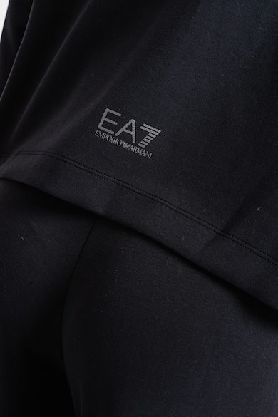 EA7 Bluza de trening din amestec de modal cu fermoar si benzi logo Femei
