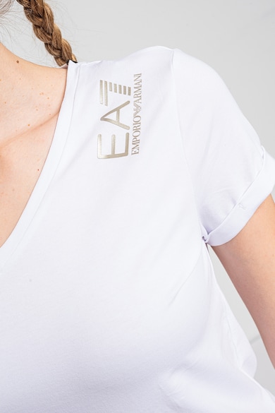 EA7 Вталена тениска с шпиц Жени