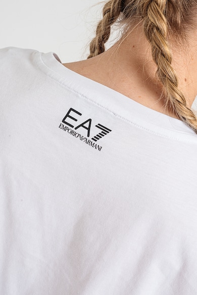 EA7 Tricou cu decolteu la baza gatului si logo Femei