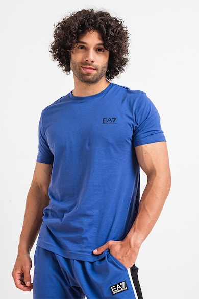 EA7 Памучна тениска с овално деколте Мъже