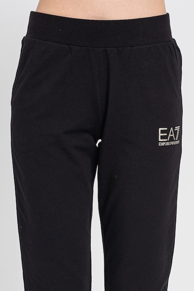 EA7 Pantaloni de trening din amestec de bumbac cu imprimeu logo Femei