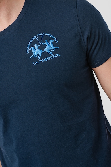LA MARTINA Тениска с овално деколте и лого Мъже