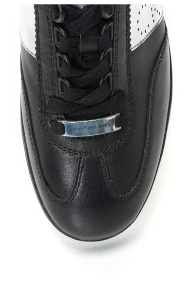 CALVIN KLEIN JEANS Alan Black Leather Casual Shoes with Silvery Details Мъже