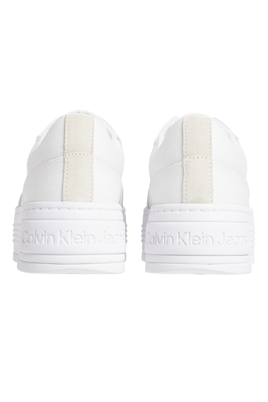 CALVIN KLEIN JEANS Platform sneaker nyersbőr hatású részletekkel női