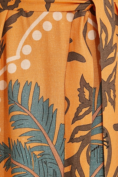 KOTON Húzózsinóros derekú lentartalmú mintás ruha női