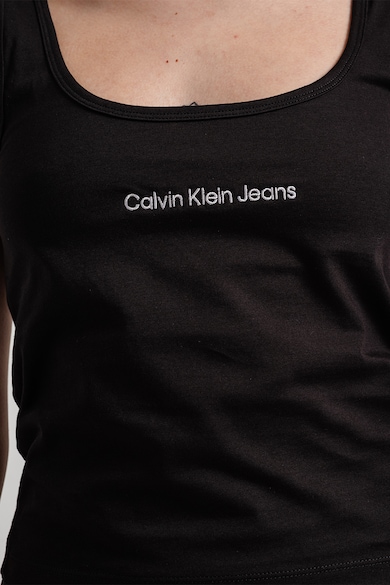 CALVIN KLEIN JEANS Къс памучен топ с лого Жени