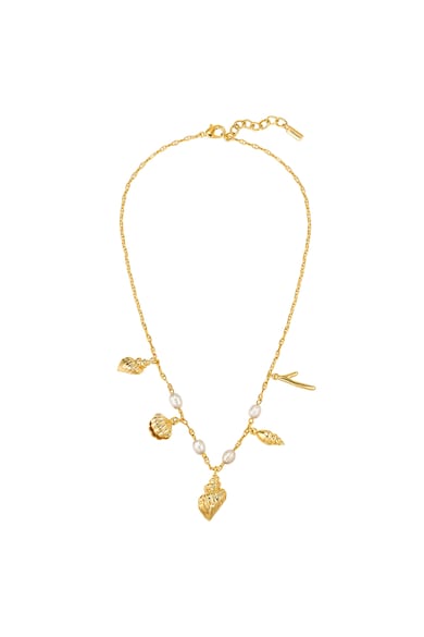 Yokoamii Colier de aur de 14K filat, cu pandantive si perle de cultura Femei