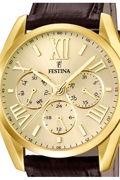 Festina Часовник в тъмнокафяво и златисто Мъже