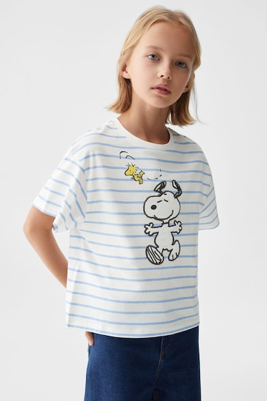 Mango Sraya csíkos póló Snoopy kutya mintával Lány