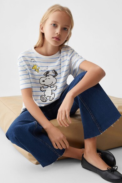 Mango Sraya csíkos póló Snoopy kutya mintával Lány