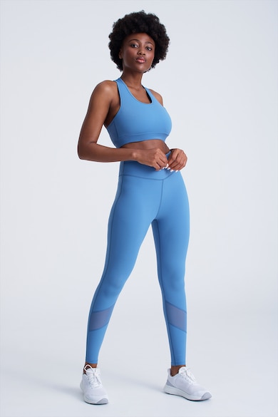 GreenPoint Magas derekú leggings hálós anyagbetétekkel női