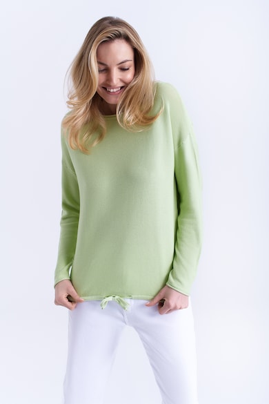 GreenPoint Фино плетен пуловер с паднали ръкави Жени